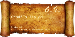 Orsós Izolda névjegykártya